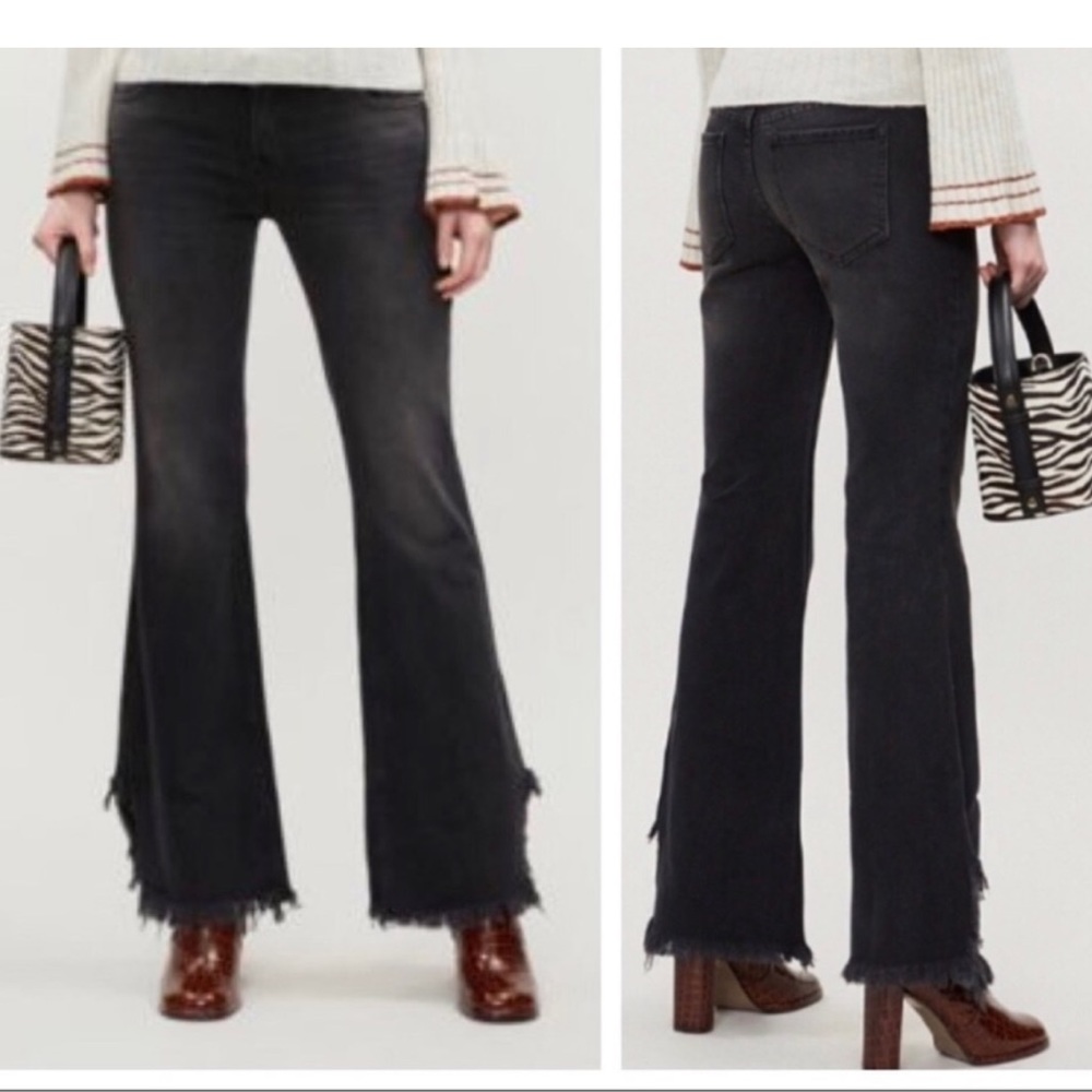 Free People Vintage Flare Frayed Hem Denim Jeans Size 30